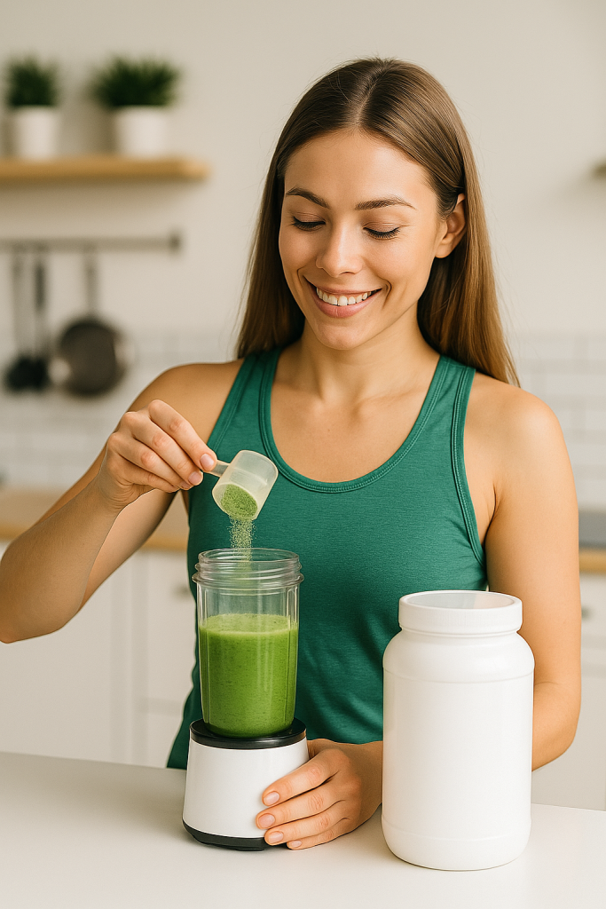 Home Persona preparando un batido de proteínas saludable – FitAlGrano